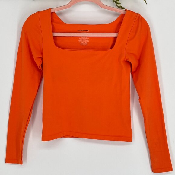 Free People Intimately Clean Top Square Neck Size M/L Orange - Picture 4 of 7